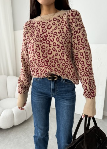 SWETER Spots camel- bordo