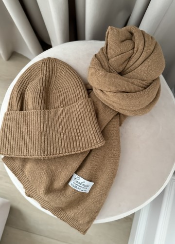 KOMPLET Kaszmir camel