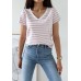 T-SHIRT V-NECK paski 1:1 puder