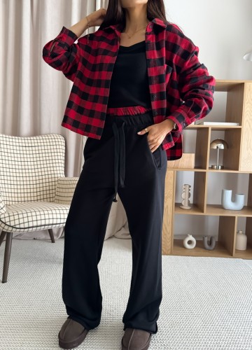 KOMPLET Adelyn czerwony-czarny