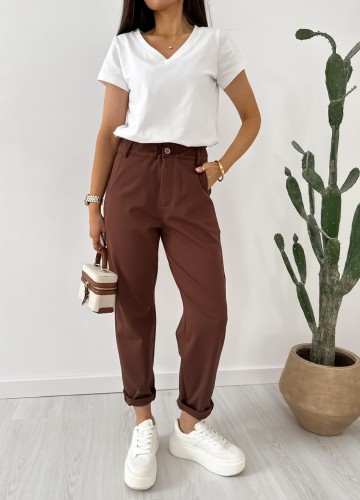 SPODNIE Casual moka