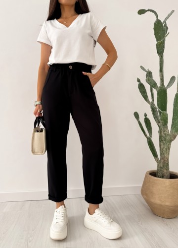 SPODNIE Casual czarne